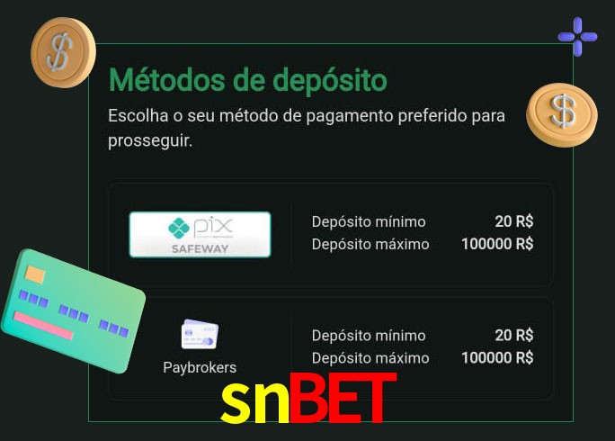 O cassino snbet oferece uma grande variedade de métodos de pagamento
